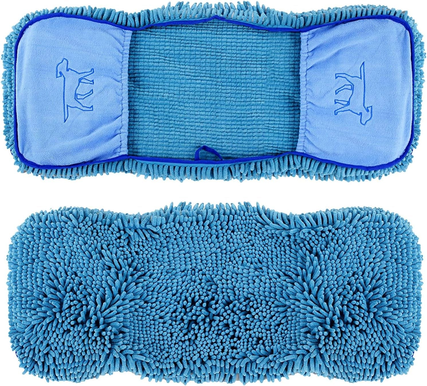 Quick Dry Towel for Dogs | Ultra Absorbent Microfiber Shammy | Extra Large 35X15 Size for All Breeds | Comfortable Hand Pockets | Indoor Outdoor Use | Durable Material | Machine Washable
